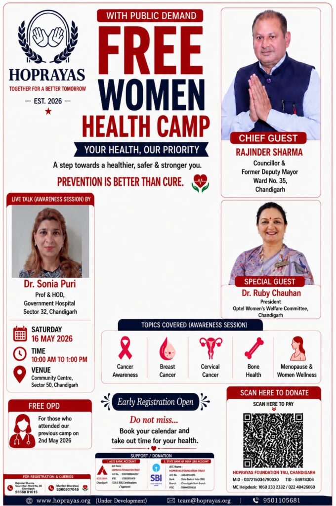 free women health camp chandigarh 2026