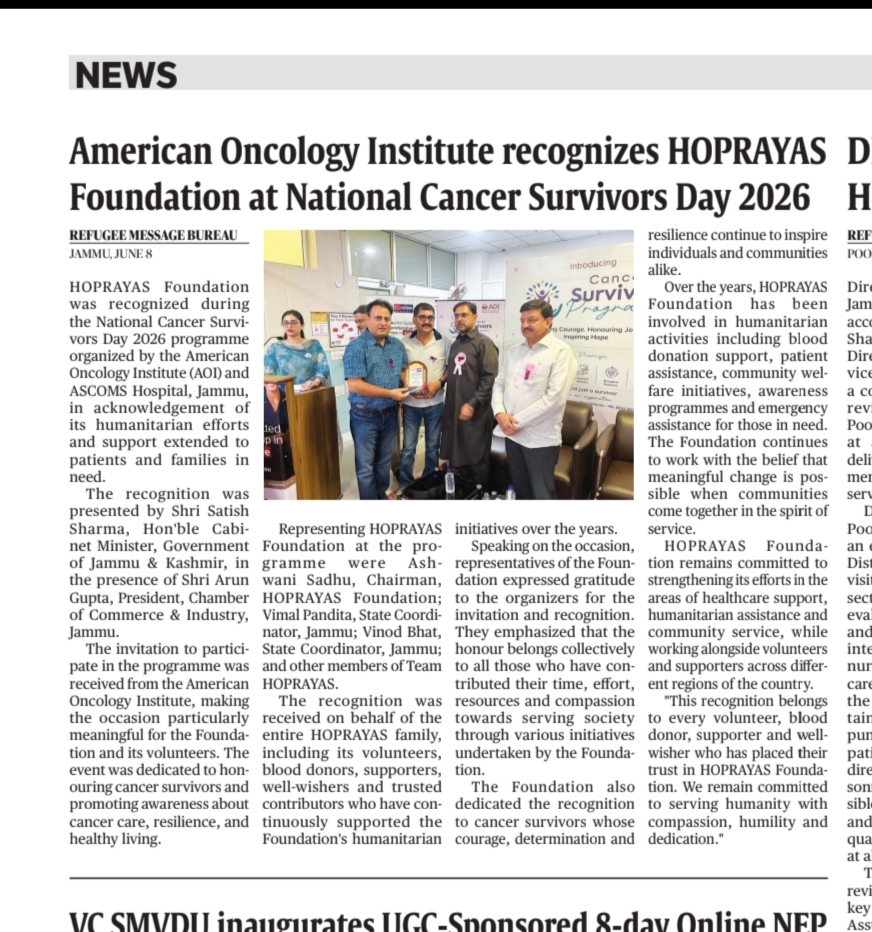 hoprayas news on refugee message bureau